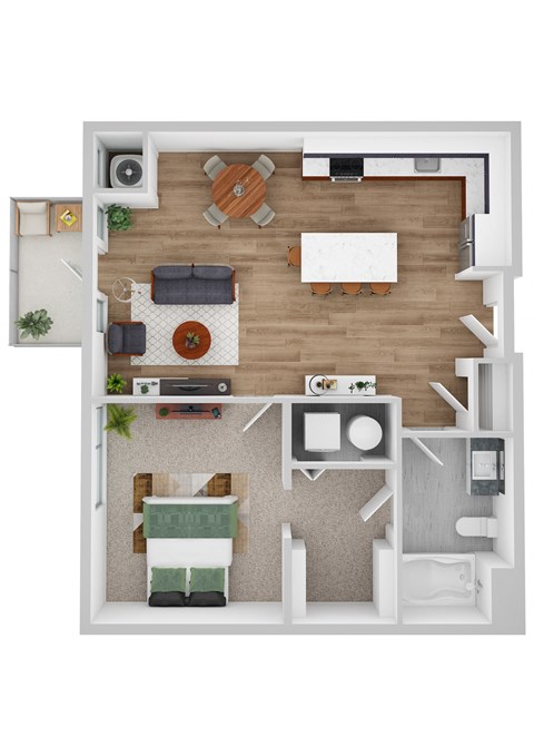 South A floor plan image at Park 205, Illinois, 60068